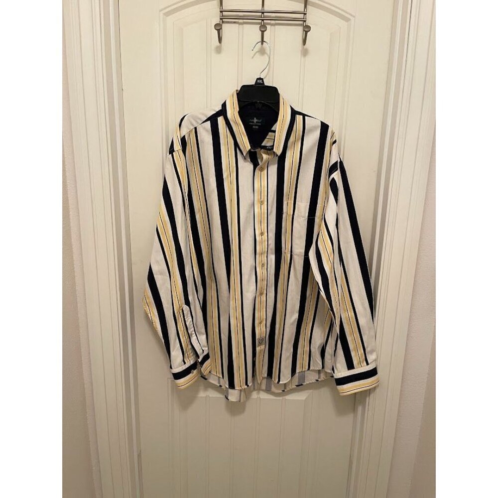 Hunt Club Collection Wrinkle-Free Striped Cotton Shirt Men's‎ sz XXL